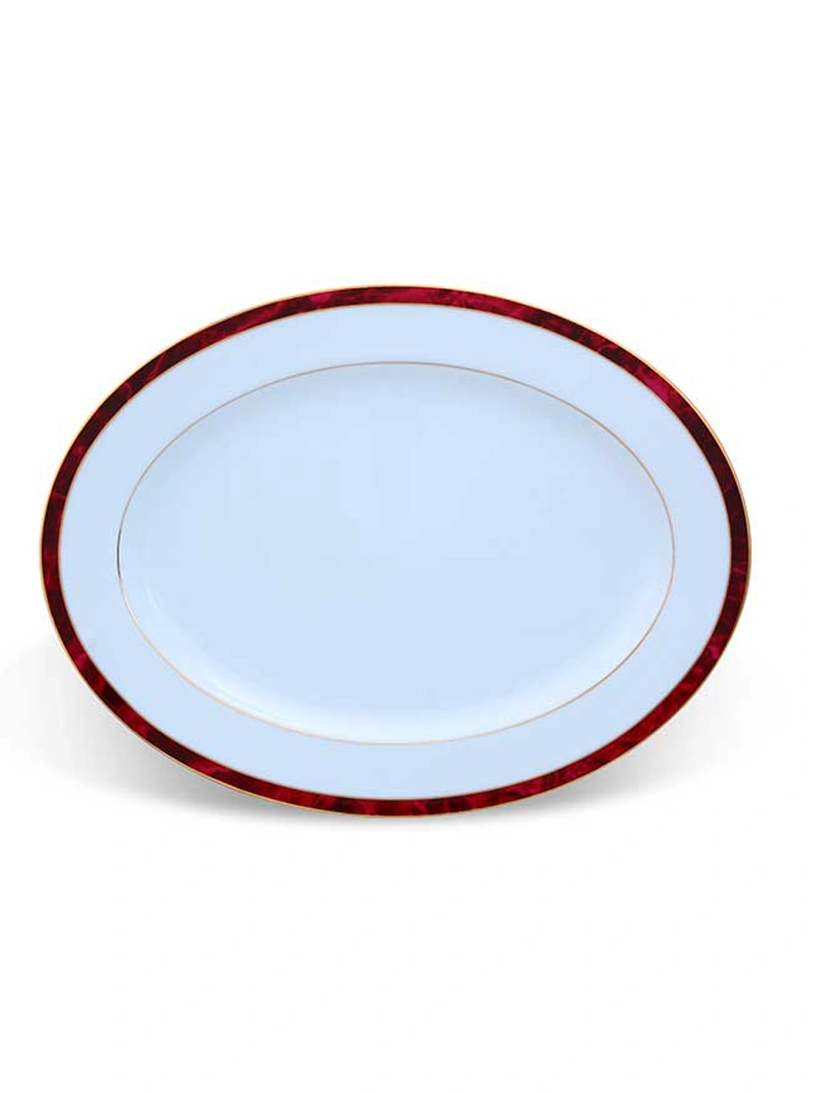 Marble Red Dinner Set 45 Pc