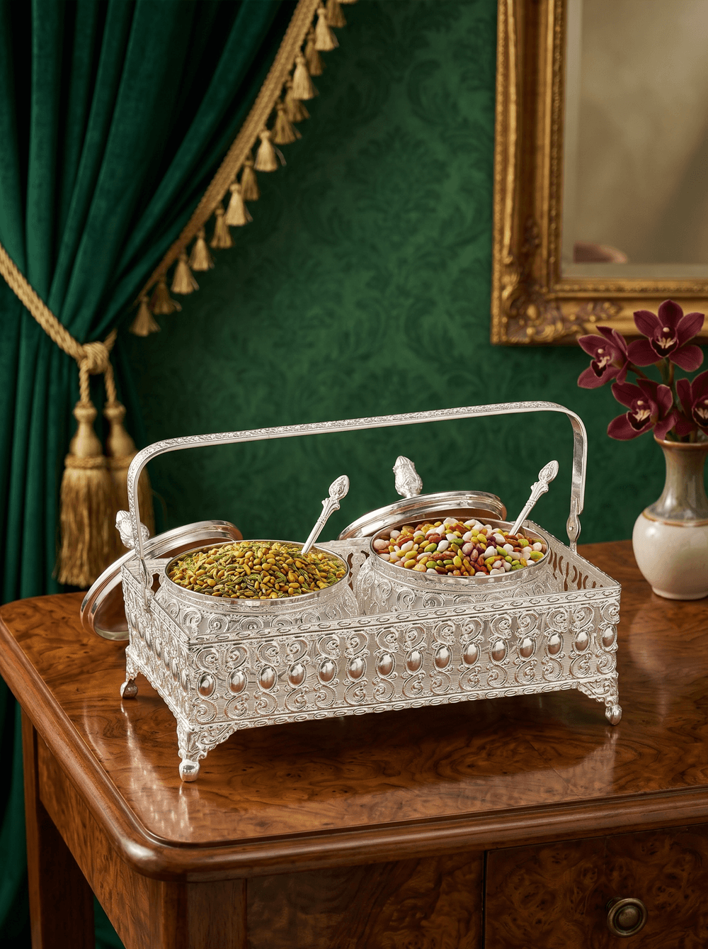 Mukhwas bowl with tray